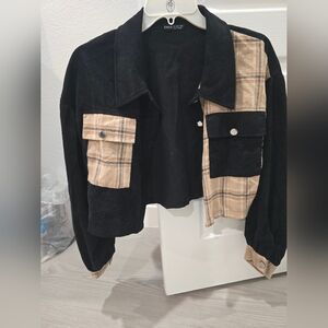 Black and Tan Plaid Blazer